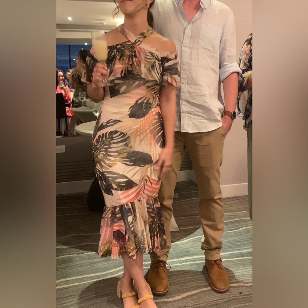 Fuzzi Jungle Print Mermaid Ruffle Sleeve Midi Dress - XS - Picture 5 of 8